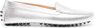 Scarosso Ashley leather penny loafers Silver