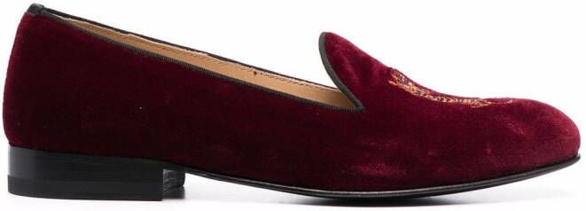 Scarosso Becky velvet slippers Red