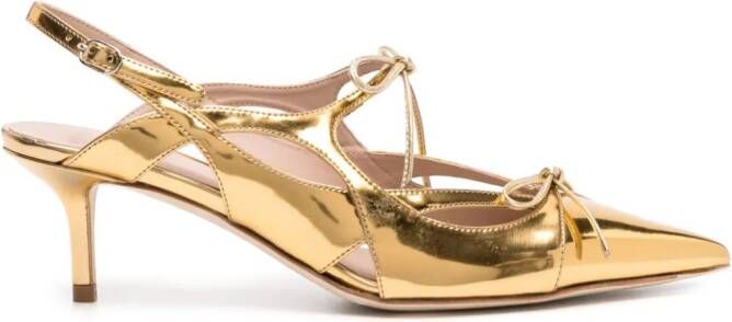 Scarosso Bling 60mm patent-leather pumps Gold