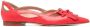 Scarosso bow-detail pointed-toe ballerina shoes Red - Thumbnail 1