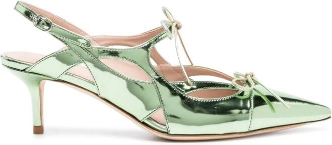 Scarosso Brisk 60mm patent-leather pumps Green