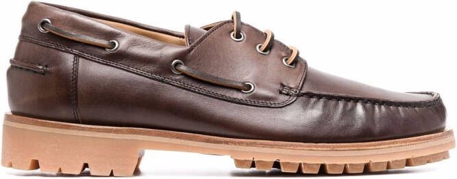 Scarosso Daniel lace-up boat shoes Brown