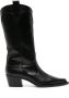 Scarosso Dolly 50mm leather boots Black - Thumbnail 1