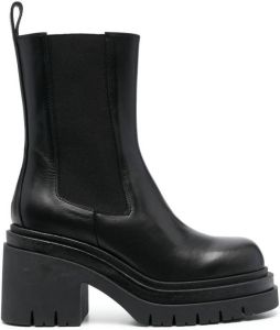 Scarosso Elle platform leather boots Black