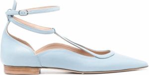 Scarosso Gae pointed ballerina shoes Blue