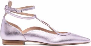 Scarosso Gae pointed ballerina shoes Purple