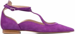 Scarosso Gae pointed-toe ballerina shoes Purple