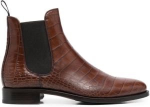 Scarosso Giancarlo crocodile-embossed boots Brown