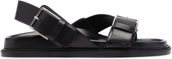 Scarosso Hailey leather sandals Black