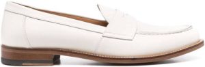 Scarosso Harper leather penny loafers White