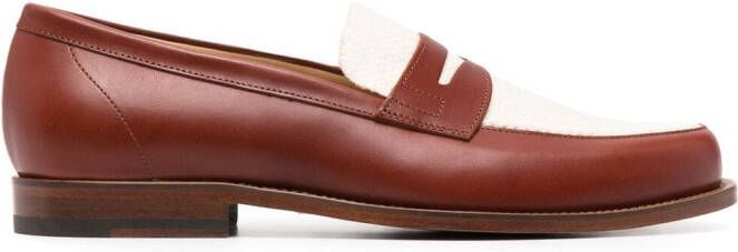 Scarosso Havana colour block loafers Brown