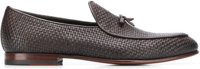 Scarosso Henri Brown woven loafers