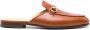 Scarosso horsebit-detail leather slippers Brown - Thumbnail 1