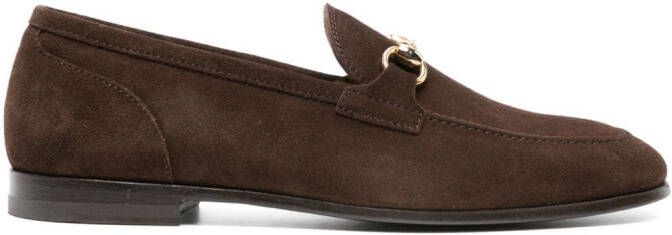 Scarosso horsebit-detail suede loafers Brown