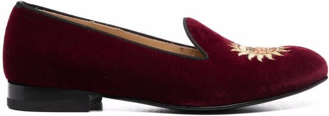 Scarosso Jordan embroidered velvet slippers