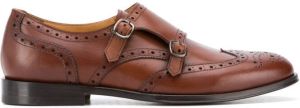 Scarosso Kate leather monk shoes Brown