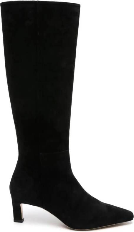 Scarosso Kira 50mm suede boots Black