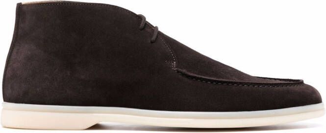Scarosso lace-up suede boots Black