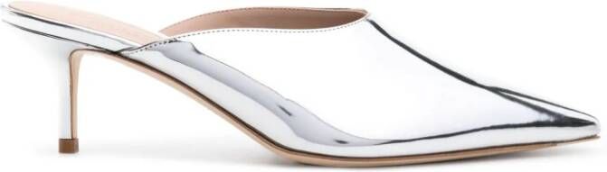 Scarosso Laura 60mm patent mules Silver