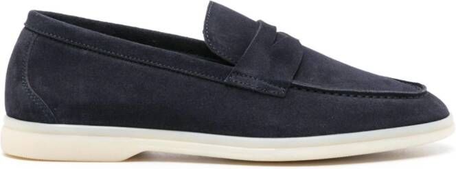 Scarosso Luciana penny-slot suede loafers Blue