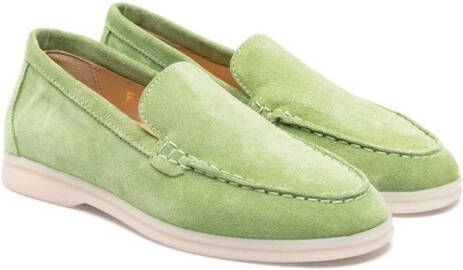 Scarosso Ludovica slip-on suede loafers Green