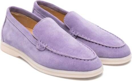 Scarosso Ludovica slip-on suede loafers Purple