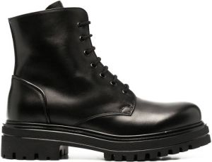 Scarosso Megan lace-up leather boots Black