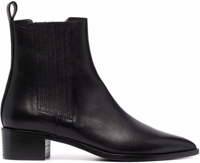 Scarosso Olivia leather ankle boots Black