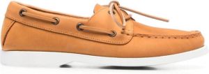 Scarosso Oprah leather boat shoes Brown