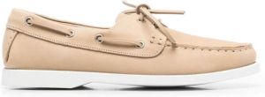 Scarosso Oprah leather boat shoes Neutrals