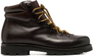 Scarosso padded-ankle lace-up boots Brown