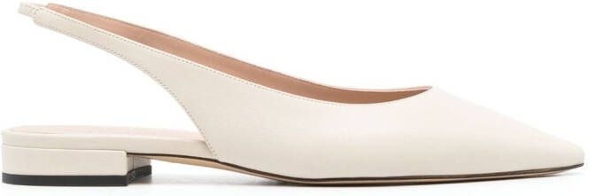 Scarosso pointed-toe slingback ballerina shoes Neutrals