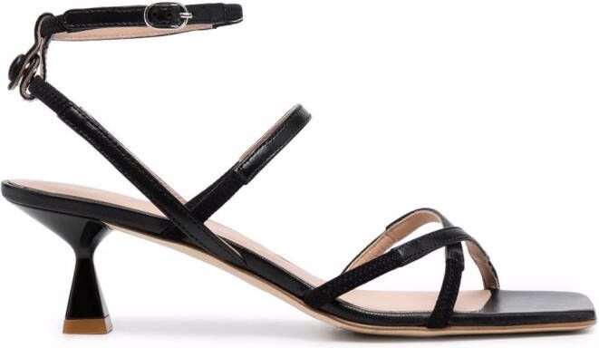 Scarosso Sally leather sandals Black