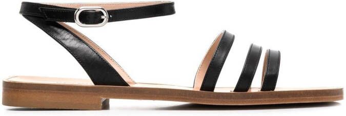 Scarosso Sarah leather sandals Black