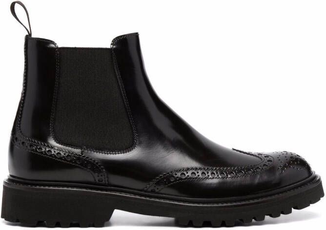 Scarosso slip-on leather brogue boots Brown