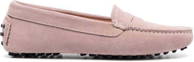 Scarosso slip-on suede loafers Pink