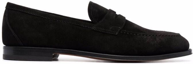 Scarosso Stefano suede penny loafers Black