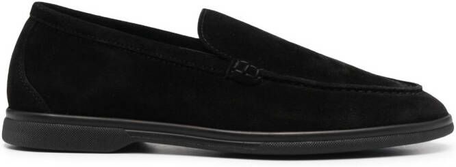 Scarosso suede-finish loafers Black