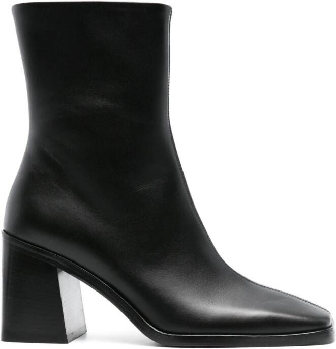 Scarosso Tara leather ankle boots Black
