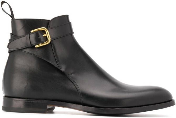 Scarosso Taylor buckled ankle boots Black