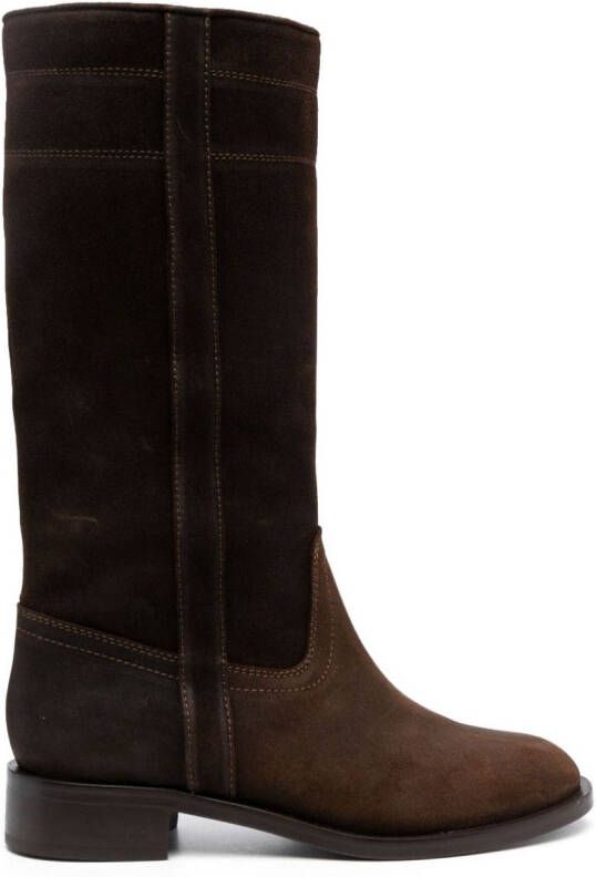 Scarosso Tess 30mm suede boots Brown