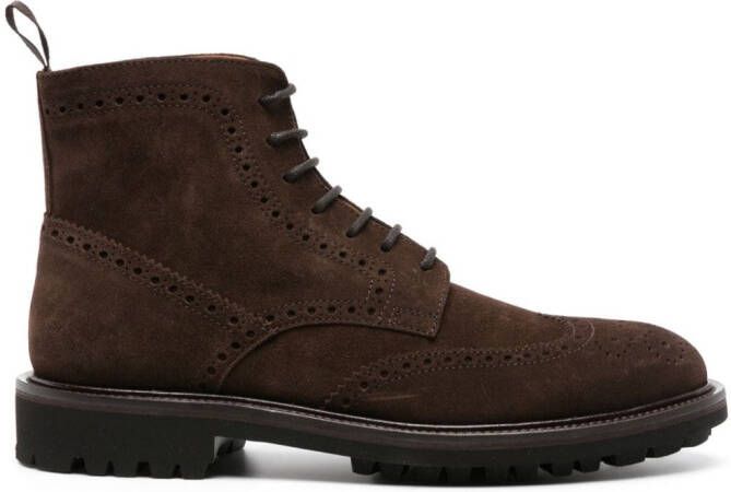 Scarosso Thomas lace-up suede boots Brown