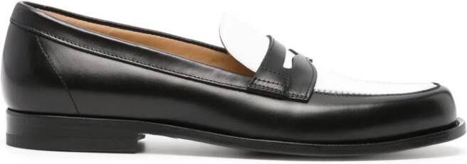 Scarosso two-tone leather loafers Black