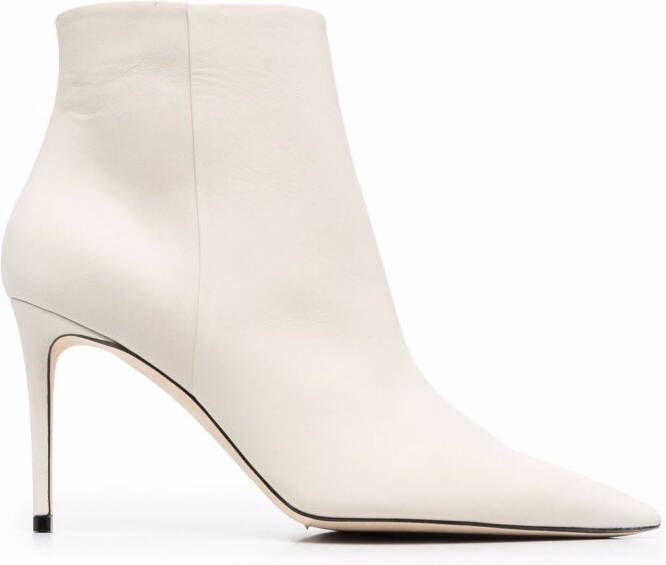 Scarosso x Brian Atwood Anya leather ankle boots Neutrals