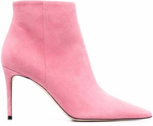 Scarosso x Brian Atwood Anya suede ankle boots Pink
