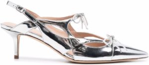 Scarosso x Paula Cademartori Cinderella leather pumps Silver