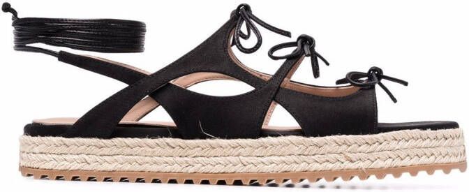 Scarosso x Paula Cademartori leather sandals Black