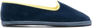 Scarosso x YOLO Seaside velvet slippers Blue