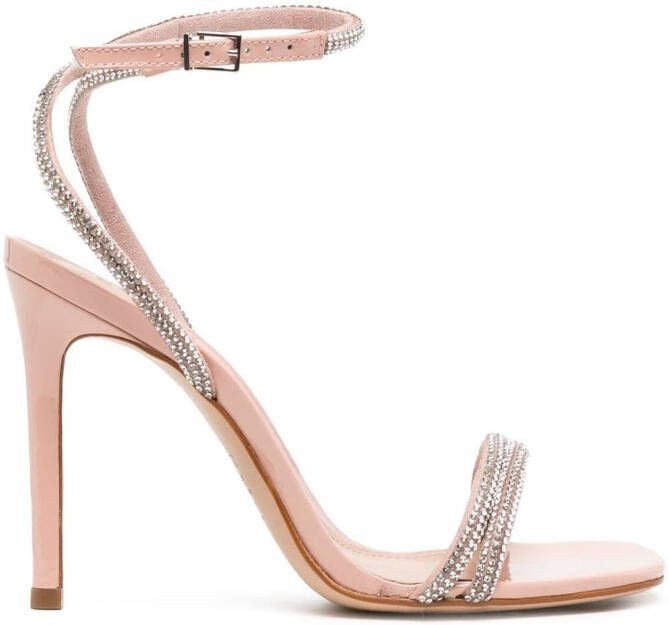 Schutz 110mm crystal-embellished sandals Pink