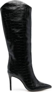 Schutz 85mm leather stiletto boots Black